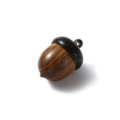 Wooden Acorn Box Jewelry Pendants WOOD-WH0027-33B-1