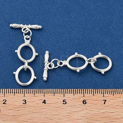Rack Plating Brass Toggle Clasps LS-KK-F820-13S-1