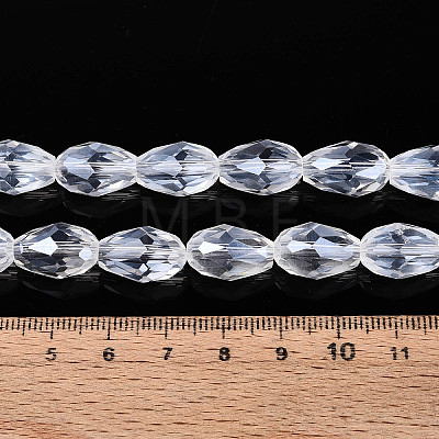 Transparent Teardrop Glass Beads Strands GLAA-T025-79D-01-1