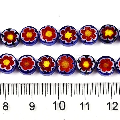 Handmade Millefiori Glass Beads Strands LAMP-N024-21-1