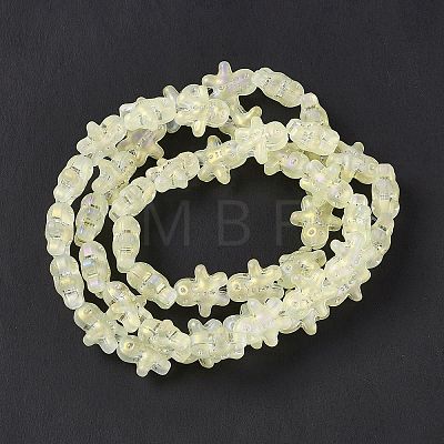 Full Rainbow Plated Forsted Electroplate Glass Beads GLAA-P005-FR05-1