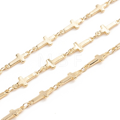 3.28 Feet Brass Sideways Cross Link Chains X-CHC-E021-10A-1