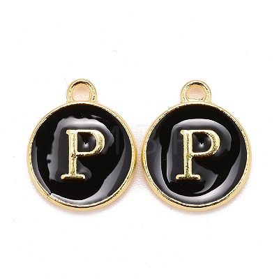 Golden Plated Alloy Charms LS-ENAM-S118-02P-1