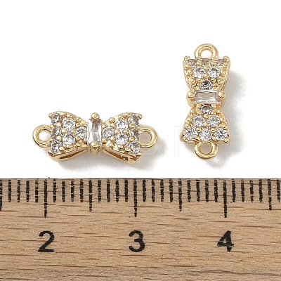 Brass Micro Pave Clear Cubic Zirconia Connector Charms KK-S367-21A-1