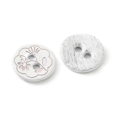 Laser Flower Pattern Natural Abalone Shell/Paua Shell Buttons SH-CBA18B6-04B-1