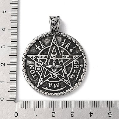 Wicca 304 Stainless Steel Pendants STAS-D014-11AS-1