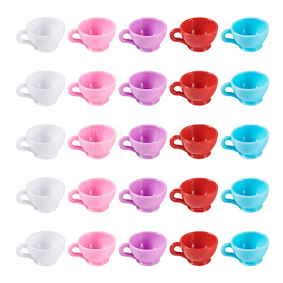 25Pcs 5 Styles Plastic Mini Teacup DJEW-TA0001-51-1