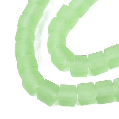 Transparent Frosted Glass Beads Strands GLAA-N072-01A-A08-1