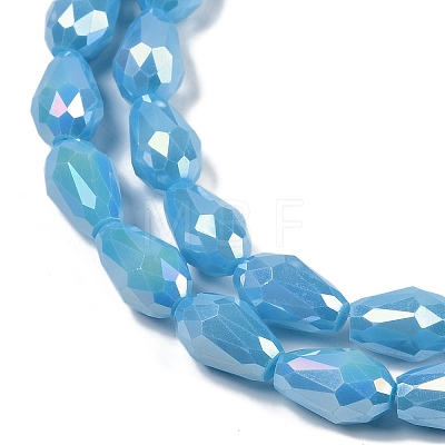 Opaque Solid Color Electroplate Glass Beads Strands EGLA-N013-P6mm-B10-1