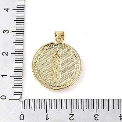Brass Micro Pave Clear Cubic Zirconia Pendants KK-Q813-16G-G-1