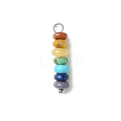 7 Chakra Gemstone Beaded Pendants PALLOY-JF02527-01-1