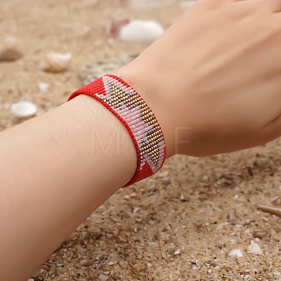 Friendship Star Loom Pattern Seed Beads Bracelets for Women BJEW-Z013-14A-1