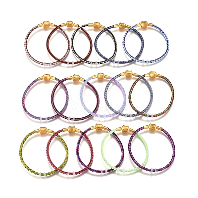 Braided Stainless Steel Wire European Style Bracelets Making AJEW-D047-02B-G-1