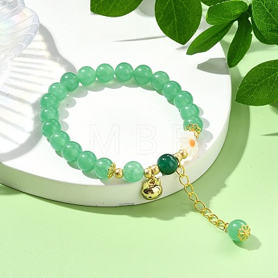 Natural Malaysia Jade Beads Stretch Bracelets for Women BJEW-JB11360-03-1