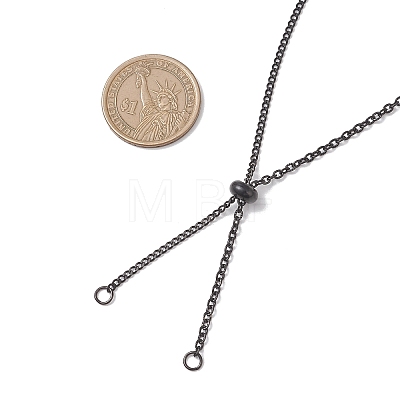 304 Stainless Steel Cable Chain & Curb Chain Slider Necklace Making AJEW-JB01534-1
