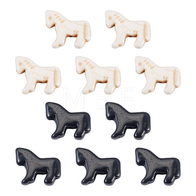 20Pcs 2 Colors Synthetic Turquoise Dyed Horse Beads G-TA0003-18A-1