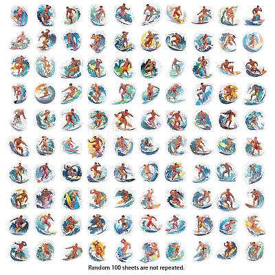 100Pcs Surf Series PVC Self-Adhesive Stickers PW-WG1EE4F-01-1