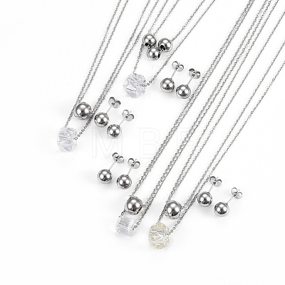 304 Stainless Steel Jewelry Sets SJEW-F188-05P-1