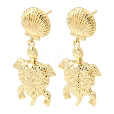 Brass Dangle Earrings EJEW-D352-06G-06-1