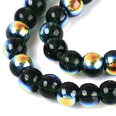 Electroplate Transparent Glass Beads Strands EGLA-Q132-4MM-A14-1