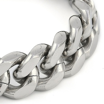 304 Stainless Steel Cuban Link Chain Bracelets for Men BJEW-B102-07P-1