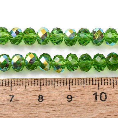 Electroplate Transparent Glass Beads Strands EGLA-A046-01B-03-1