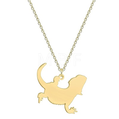 201 Stainless Steel Lizard Pendant Necklaces FS-WG6D12E-01-1