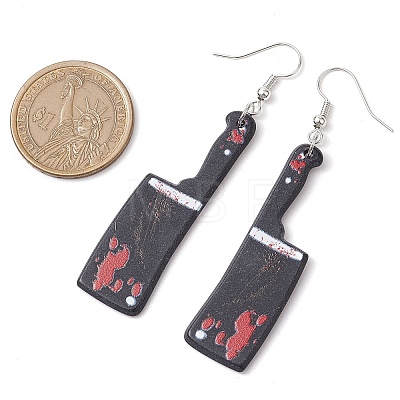 Hallowmas Printed Acrylic Dangle Earrings EJEW-JE06124-03-1