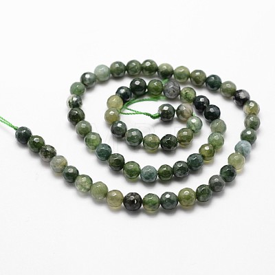 Natural Moss Agate Beads Strands G-D840-25-6mm-1