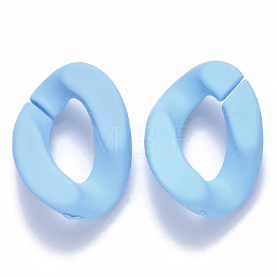 Opaque Spray Painted Acrylic Linking Rings OACR-S036-001B-I10-1