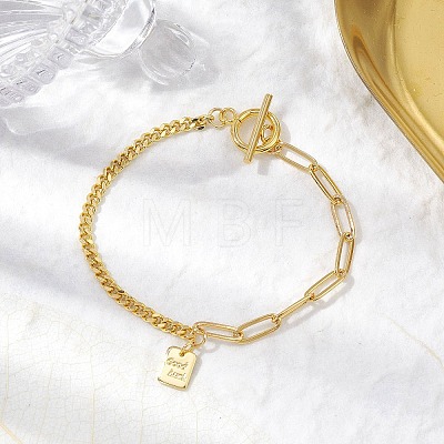 Brass Charm Bracelets BJEW-JB10392-03-1