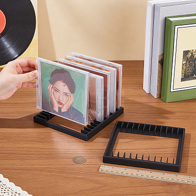 12 Grids Plastic CD Storage Racks AJEW-WH0880-38-1