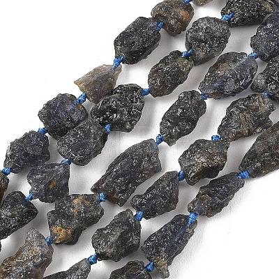 Raw Rough Natural Iolite Beads Strands G-D101-A01-1
