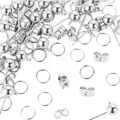 20Pcs Brass Ball Post Stud Earring Findings FIND-TA0011-06P-1