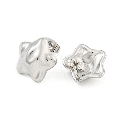 Non-Tarnish Star 304 Stainless Steel Ear Studs EJEW-L290-024P-1