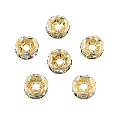 Brass Pave Clear Cubic Zirconia Beads KK-N259-39A-01-1