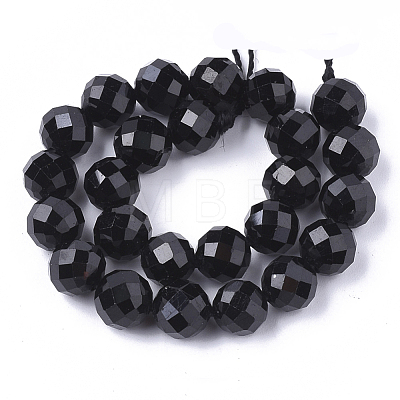 Natural Black Tourmaline Beads Strands G-S345-8mm-002-1