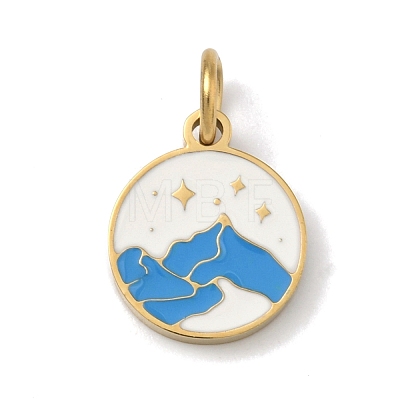 304 Stainless Steel Enamel Pendants STAS-Z189-11G-03-1