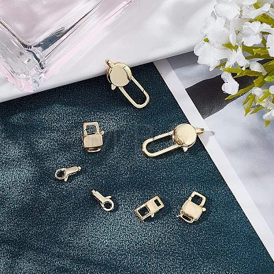 SUPERFINDINGS 8Pcs 4 Styles Brass Lobster Claw Clasps FIND-FH0004-50-1