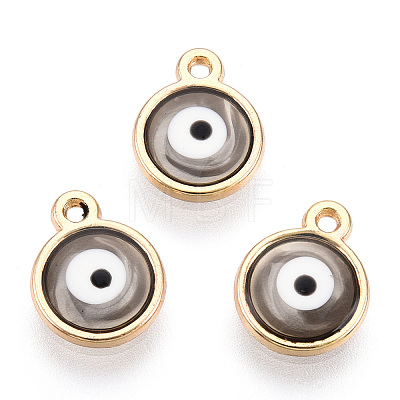 Epoxy Resin Enamel Evil Eye Charms RESI-T045-031A-1