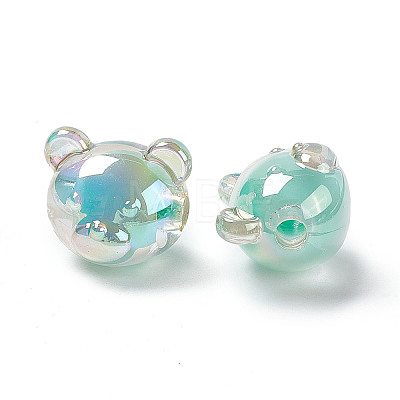 UV Plating Rainbow Iridescent Acrylic Beads X1-OACR-H015-11C-1