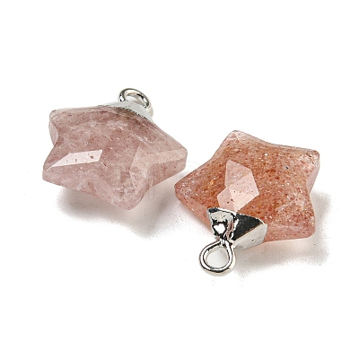 Natural Strawberry Quartz Pendants G-P540-01P-08-1