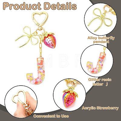 Alloy & Resin Pendant Decorations HJEW-YW00401-02-1