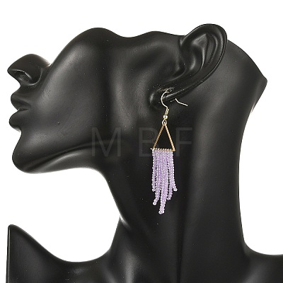 Glass Beaded Dangle Earrings EJEW-MZ00749-01-1