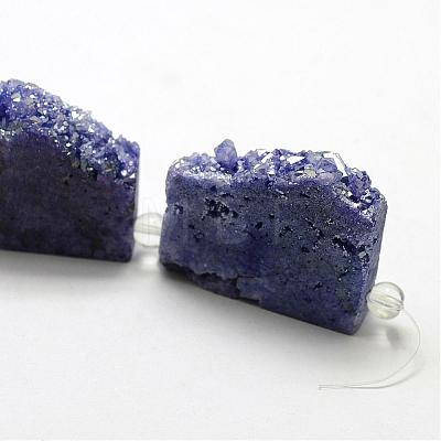 Electroplated Natural Druzy Crystal Beads Strands G-N0257-01-1