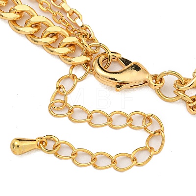 Brass Charm Bracelets for Women BJEW-U008-06G-1