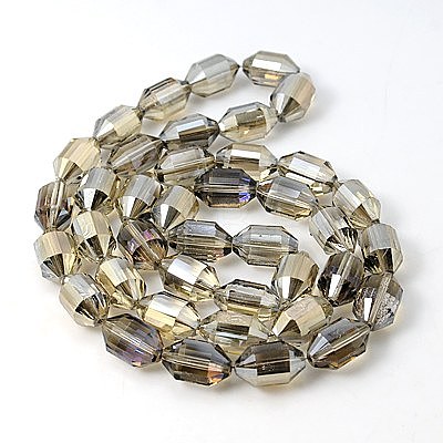Electroplated Glass Beads EGLA-E006-03-1