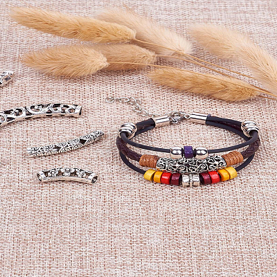 Kissitty Tibetan Style Alloy Tube Beads PALLOY-KS0002-05-1