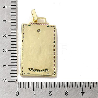 Brass Micro Pave Cubic Zirconia Pendants with Enamel KK-H458-03G-06-1