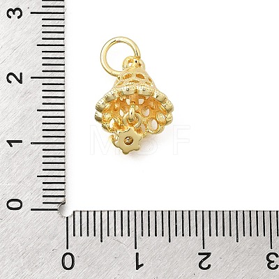 Christmas Brass Micro Pave Clear Cubic Zirconia Pendants KK-Z156-05G-1